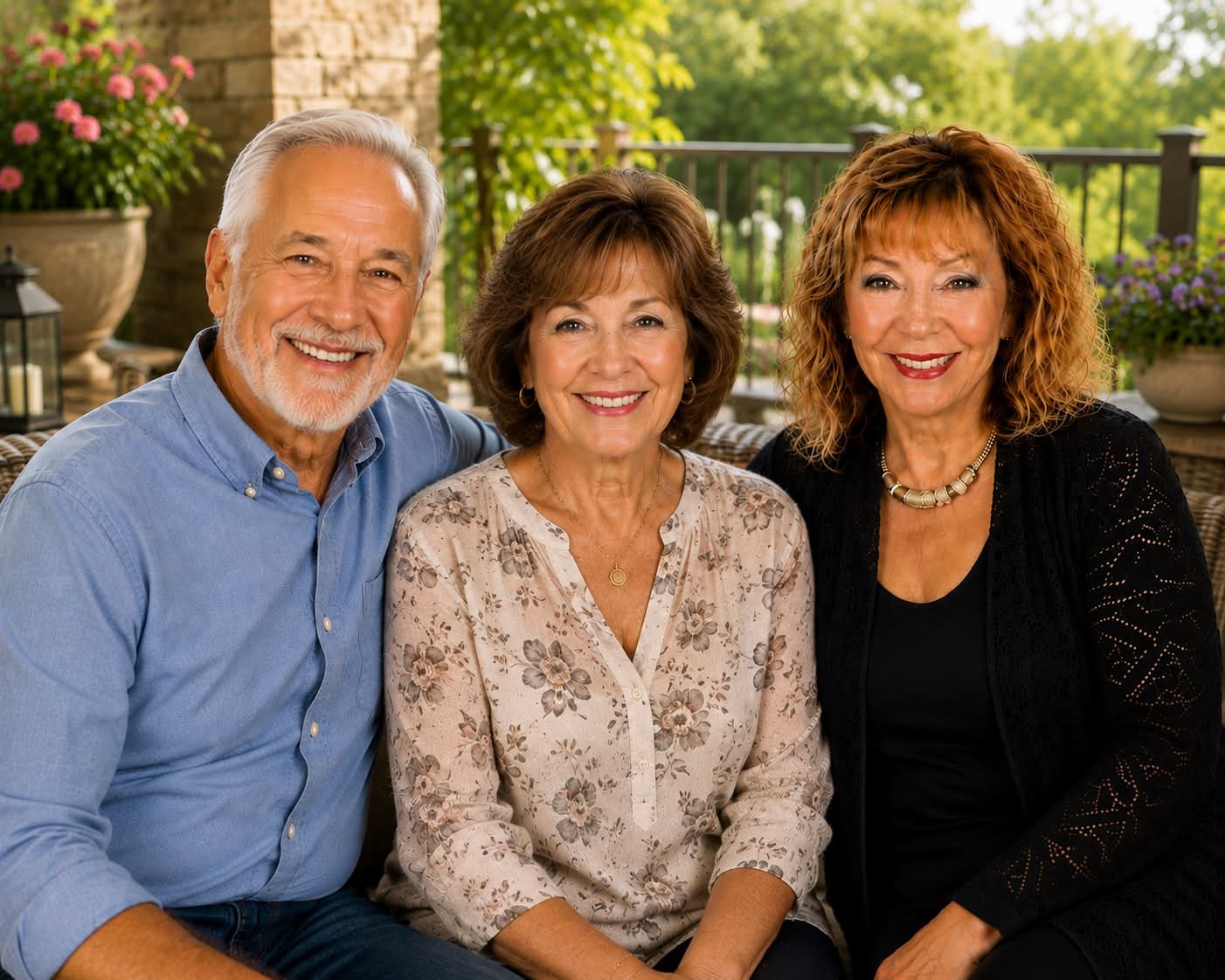 Paula Carlson sharing a warm moment with a senior couple